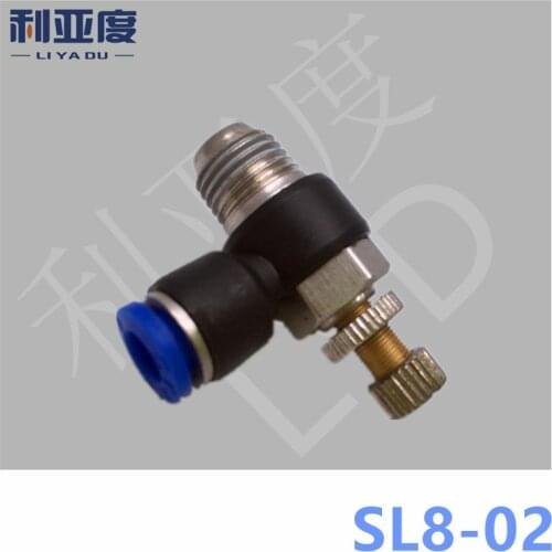 20PCS/LOT SL8-02 Pneumatic quick L type throttle valve pneumatic joint Pneumatic fittings