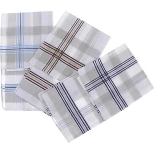 3 Pack Mens Plaid HANDKERCHIEFS Cotton Square Wedding Hanky ​​Towel