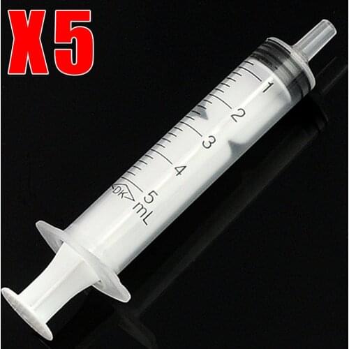 5pcs 5ml Plastic Syringes Hydroponics Analyze no Needles for Cubs Measuring Nutrient Hydroponic Syringe Industrial Glue Tools