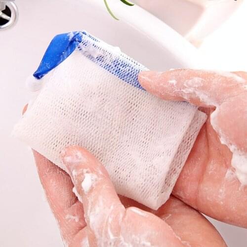 5 Pcs Handmade Soap Bubble Mesh Bags Foam Net Exfoliating Mesh Soap Bag Soap Saver Drawstring Pack Foaming Net for Body