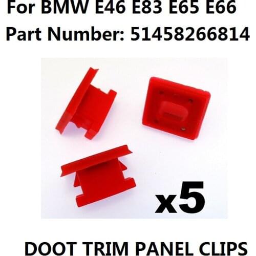 5x For BMW Dashboard Trim Strip Grommet. Red Clips for Dash Insert. E46 E83 E65 E66