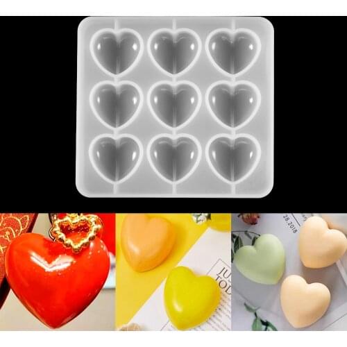 9 Heart Shape Epoxy UV Resin Mold Love DIY Handmade Pendant Silicone Molds For Jewelry Making Tools Crystal Epoxy Moulds