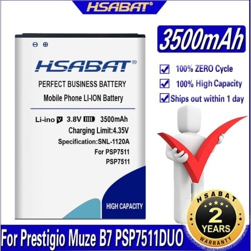 HSABAT 3500mAh For Prestigio Muze B7 PSP7511DUO PSP7511 PSP 7511 DUO Battery