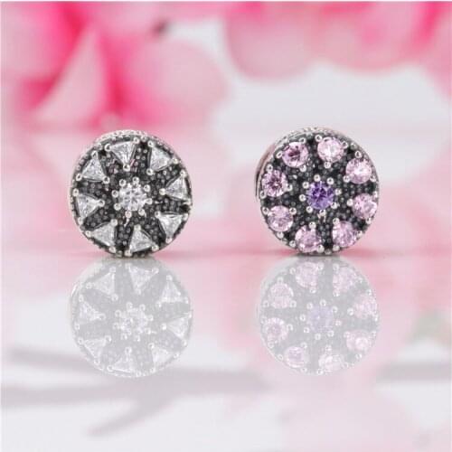 Authentic 925 Sterling Silver Bead Creative Hollow And Shining Round Stamp Fit Original Pandora Bracelet For Women Diy Jewelry