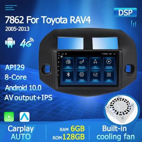 Navigation GPS Android 10.0 DSP Autoradio For Toyota RAV4 3 XA30 2005 - 2013 Car Multimedia Video DVD Player IPS 8 Core Carplay