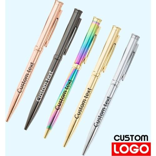 Business Advertising Ballpoint Pen Hotel Gift Metal Pen Student Stationery Custom Logo Wholesale Office Supplies Lettering Name
