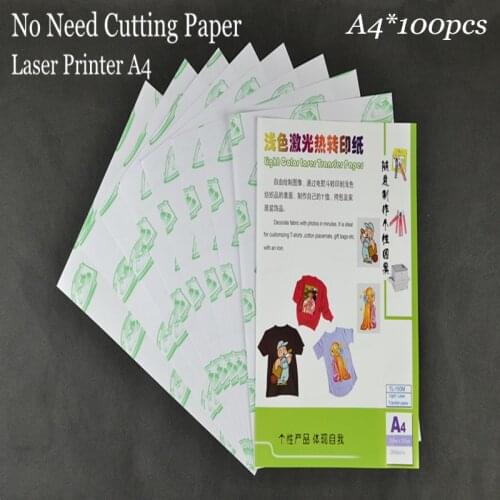 A4*100pcs) Self Weeding Paper With Laser Printers Heat Transfer Printing Paper For Textil Light Color (8.3*11.7 inch) TL-150M