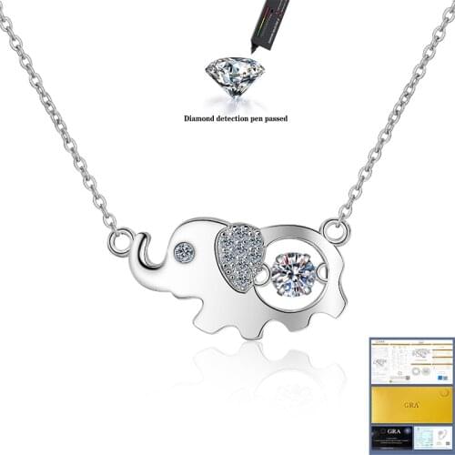 D Color Pass Diamond Test 0.3 ct Excellent Cut Moissanite Geometric 4 Claw Pendant Necklace 925 Silver Chain Jewelry