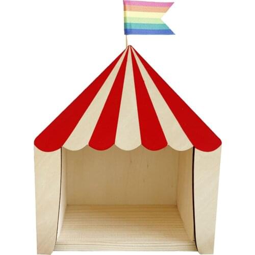 Wood House-Shaped Shelf Storage Box Wall Hanging Display Shelf For Home Children Room Decoration