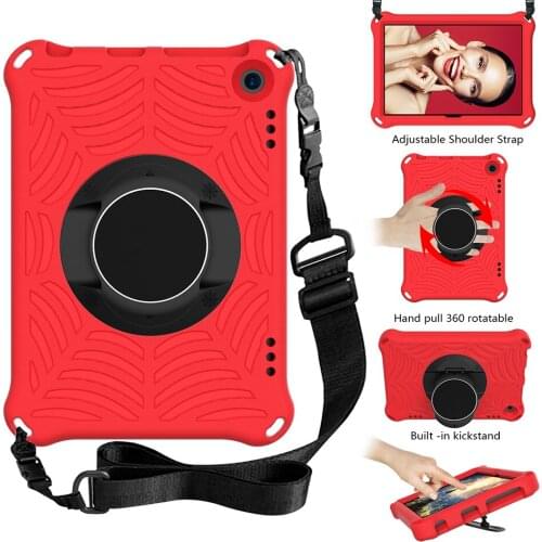 Kids Case with Shoulder Strap and Rotatable Bracket for Kindle Fire HD 8 Plus Drop Resistance Cover Fire HD 8 EVA Case 2020+Pen