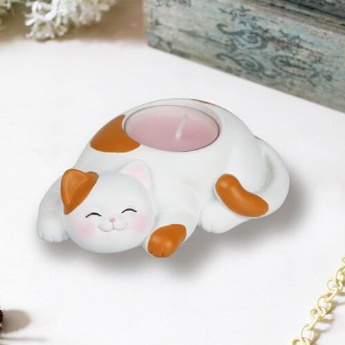 DW0048 Cat Candlestick Silicone Candle Holder Animal Lucky Cat Mould Soap Molds Aroma Stone Mould Silica Gel Clay Resin Moulds