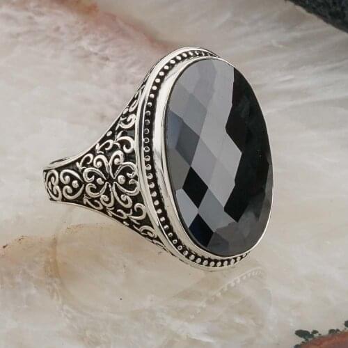 Takıhan 925 Sterling Silver Black Zircon Men Ring Model, Fashion, Quality, Trend, Nice Display, Hand Accessories