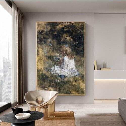 Cuadros Indoor Decoration Oil Painting Girl Printed On Canvas Poster Wall Art Pictures Modern For Living Room Home Decor