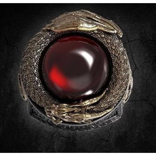 Phoenix Red Crystal Rings For Male Party Best Gift Classic Men Dragon Ring Jewelry Fashion Punk Style