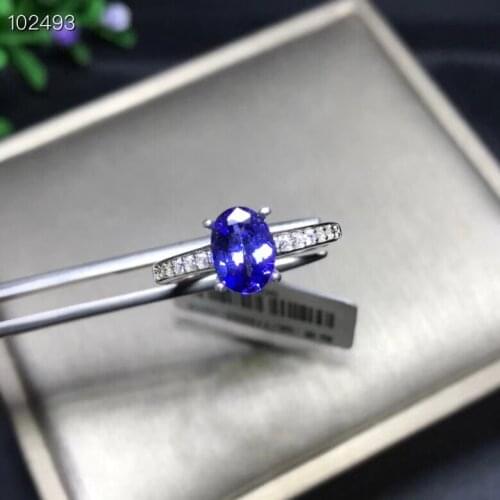 Natural tanzanite ring, simple style, 925 silver, beautiful color, latest design