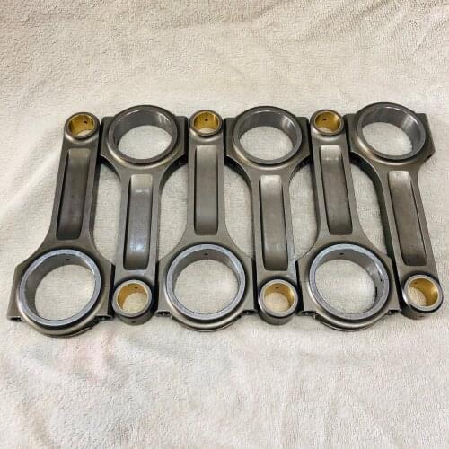 6 pieces I-beam with rifle drilling forged Connecting Rods conrods For Mercedes Benz M112 148.4mm one set