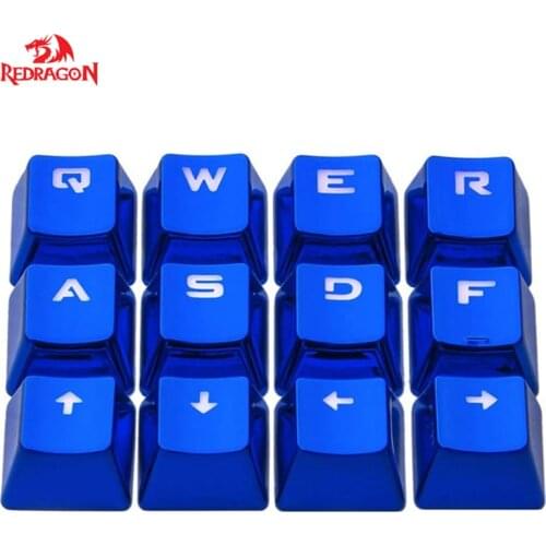 Redragon OEM Profile Electroplated metal texture keycap Backlight Keycap For Cherry MX Mechanical Gaming Keyboard Bluse KeyCaps