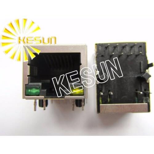 FREE SHIPPING 10PCS x RJ45 Shield type With Transformer PCB Right Angle Modular Female Network Socket replace HR911102A