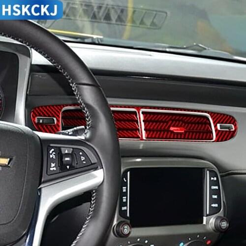 For Chevrolet Camaro 2012 2013 2014 2015 Carbon Fiber Sticker Car Center Vent Outlet Cover Car Accessories Air Vent Interior