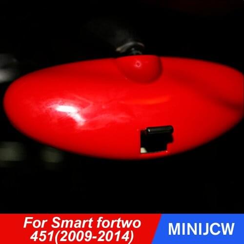 Car Interior Rearview Mirror Cover Housing Shell Moulding Mirror Sticker Protector Modified Decoration For Smart 451 fortwo