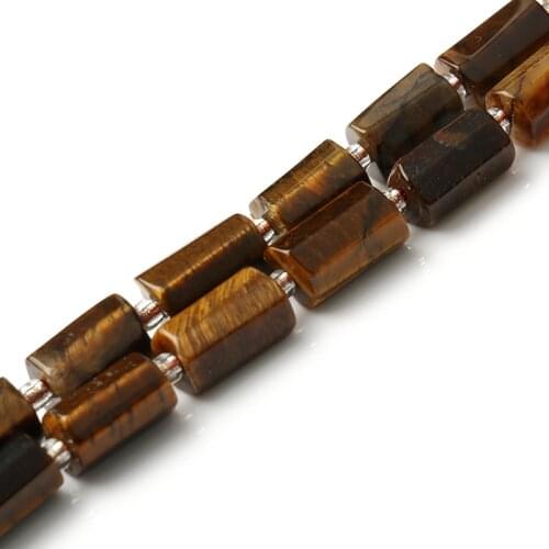 Natural Tiger Eye Stone Beads 8x11m Cylinder Shape Loose Spacer Beads for DIY Jewelry Making Bracelet Charms Accessories 7.5inch