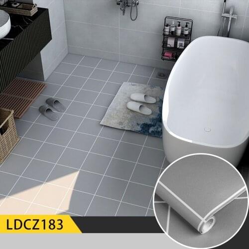 Bathroom Wallpapers Waterproof Non-Slip Thick Pvc Papier Peint Ceramic Tile Wall Stickers Kitchen Floor Stickers Room Decoration