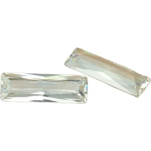 Wholesale 2x3~13x18mm White Color Glass Synthetic Gems Baguette Rectangle Cut Shape Loose Glass Stone For Jewelry