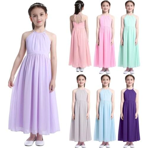 Ruffled Flower Girls Dress Kids Dresses for Girls Wedding Party Costume Formal Clothes Childrens Chiffon Princess Dress