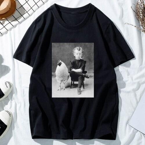 Vreemde Jongen Roken Vrouwen T-shirt Esthetische Punk Harajuku Kawaii Retro% 100 Katoen Plus Size Korte Mouw Streetwear Kleding