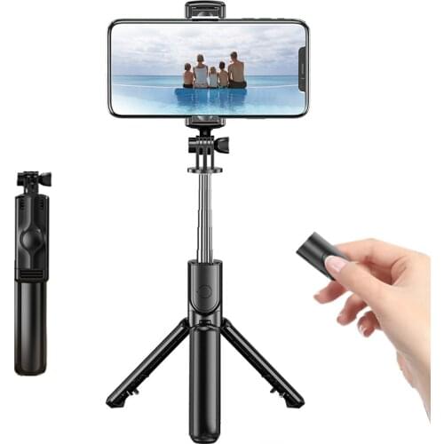 3 in 1 Bluetooth-compatible Selfie Stick Foldable Handheld Monopod Shutter Remote Mini Tripod for iPhone Samsung Xiaomi Huawei