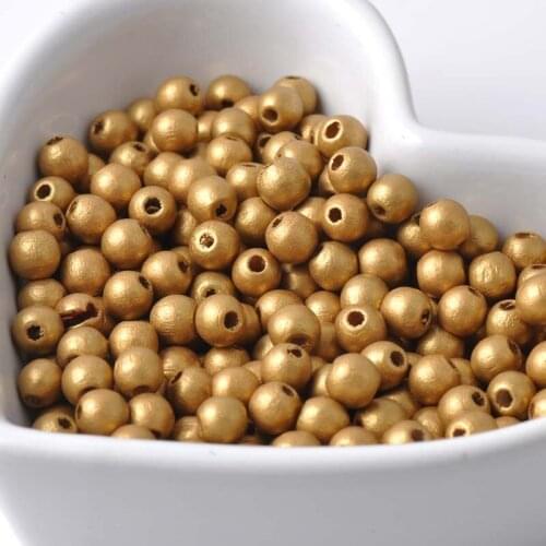 6mm 1000Pcs Gold Silver Natural Wooden Round Ball Spacer Beads For Jewelry Making DIY 2017 New MT0224