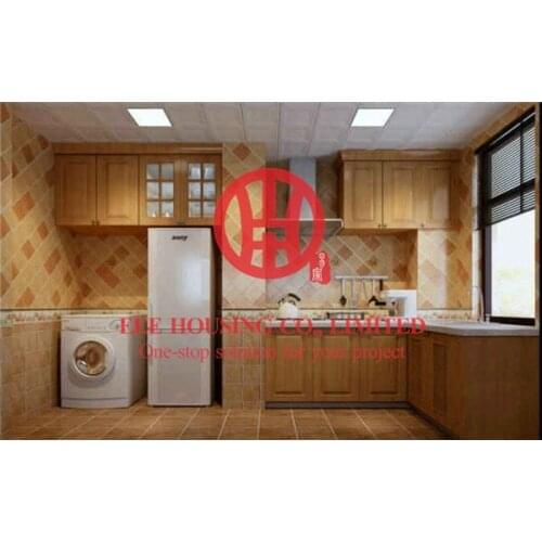 Modern elegant solid wood kitchen cabinet with excellent design and quality shipping by sea
