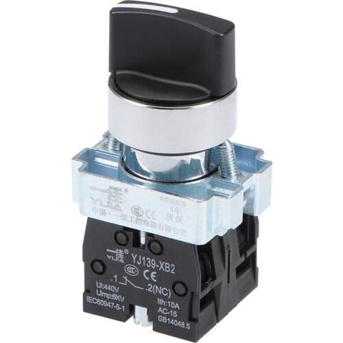 Uxcell 1 Pcs Rotary Selector Switch 3 Positions 2NC Self-Lock Latching AC 380V 10A 22mm Panel Mount 68 x 40 x 30mm