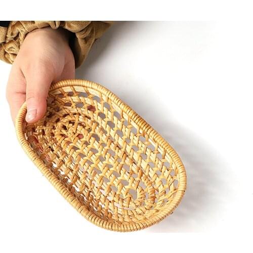 Mini Hand-made Tray Montessori Materials for Storage Knitted Basket for Home/ Classroom/ Office