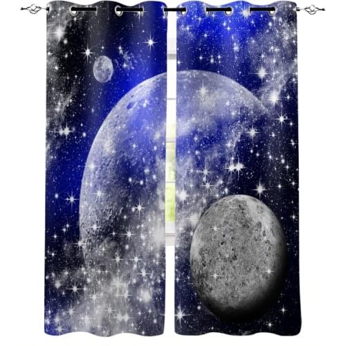 Planet Fantasy Beautiful Stars Universe Curtains for Living Room Bedroom Kitchen Window Treatment Curtain Home Decoration