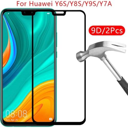 9d screen protector tempered glass case for huawei y6s y8s y9s y7a cover on ys6 ys8 ys9 ya7 y 6s 8s 9s 7a protective phone coque
