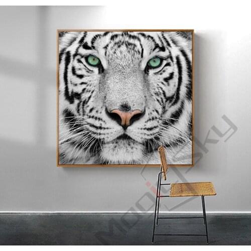 Animal White Tiger Avatar Canvas Posters and Prints Wall Art Pictures for Home Design Aesthetic Scandinavian Bedroom Decoration