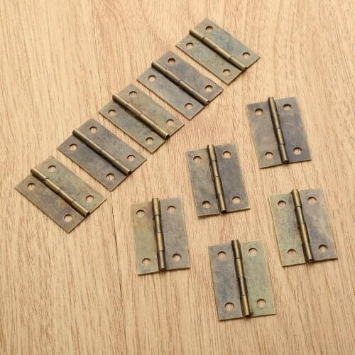10pcs 35*22mm Door Cabinet Hinges 4 Holes Decorative Hinges For Jewelry Wooden Box with Screws