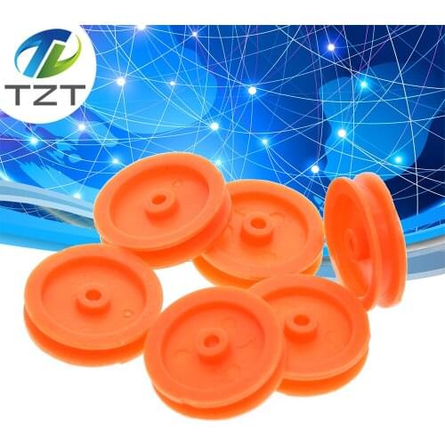 10pcs J347Y 2*17mm Yellow Plastic Model Belt Pulley DIY Micro Motor Transmission Parts Gear Box Mating Parts