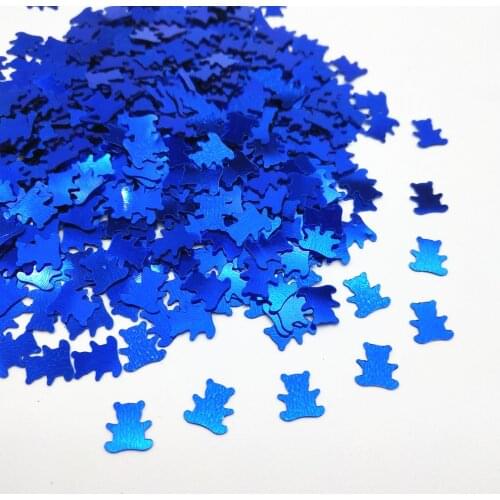 1000pcs Blue Bear Panda Sequins 7mm PVC Flat Paillette Crafts Nail Art DIY Accessory