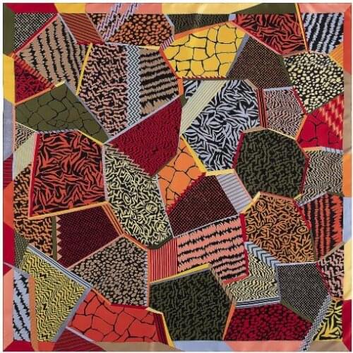 2020 New Geometric Matchwork Plaid Brand Scarf Square Scarf Twill Silk Scarf Women Bandanna Shawl Scarves For Ladies