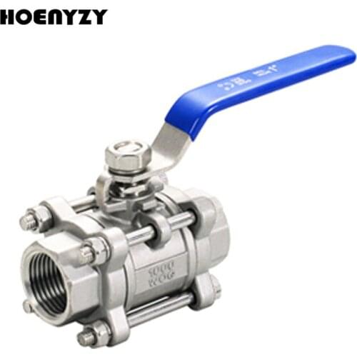 1/2" 3/4" 1" Female Thread SS201 Stainless Steel SS304/316 three 3 Piece Full Port Ball Valve DN15 DN20 DN25 DN32 DN40 Q11F-16P