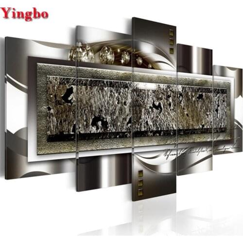 5 Pieces Full Round Square Drill 5D DIY Diamond Painting Modern Abstract Painting-Rectangle Embroidery Cross Stitch Mosaic Decor