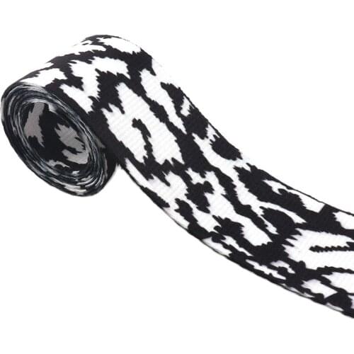 50mm Black and white webbing Polyester Cotton Making Strap For Dog Pet Collar Bag Tape Clothes Belt Canvas Ribbon