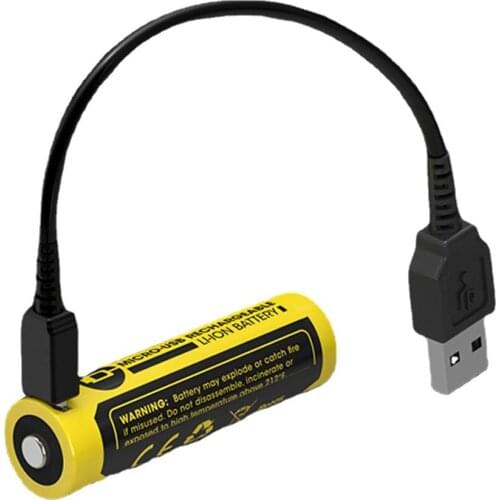 2021 nitecore NL1475R 750mAh14500 High Performance Micro-USB Rechargeable Li-ion Battery 3.6V 2.7Wh Button Top Protected Battery