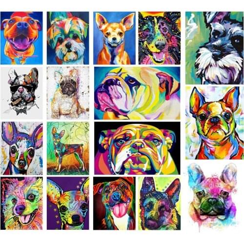 5D Color Dog DIY Diamond Embroidery Full Square/Round Diamond Painting Mosaic Picture Rhinestone Home Wall Art Decor DIY Gift