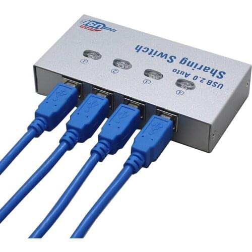 Usb auto sharing switch 4 in 1 out usb Hub for 4 PC sharing Print 4 computers to share 1 USB device With 4 cables