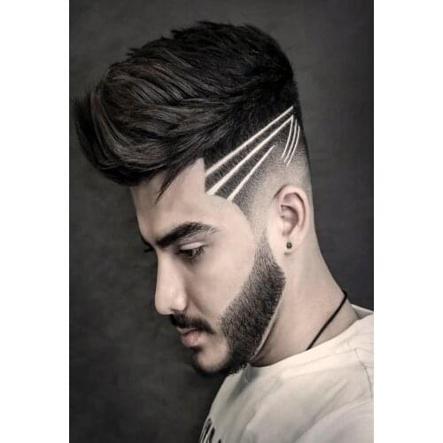 Business Carving Hairstyle Vintage Brown Kraft Paper Poster Wall Art Short Beard Painting Elegant Haircuts for Men Home Decor