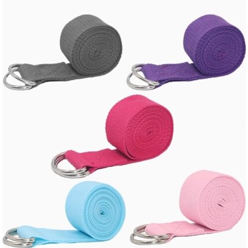 831C Yoga Stretch Strap D-Ring Buckle Belts Gym Fitness Shaped Weight Loss Tool