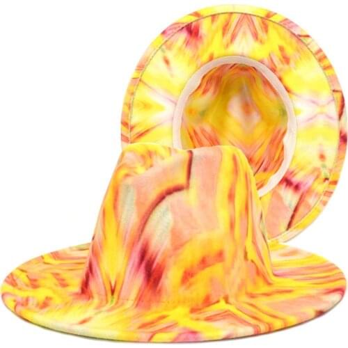 Wholesale Fedoras panama felt cap spring fedoras top cap for men and women Vantage hat chapeau femme church hat 3d painted hat